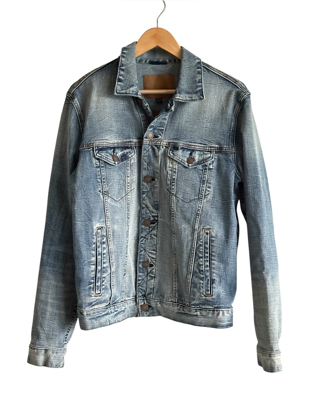 American Eagle Outfitters Denim Jean Jacket Size Medium Extreme Flex 4 Mens